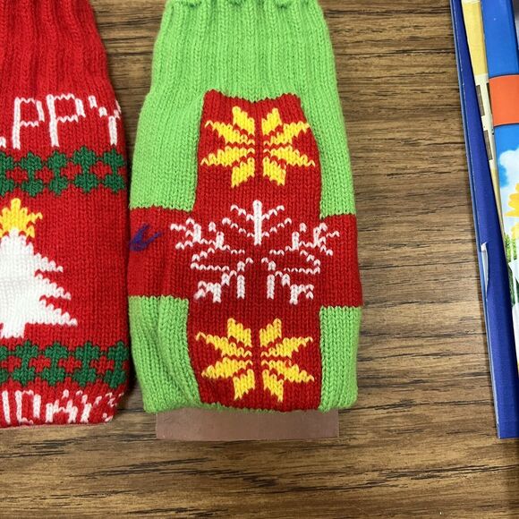 4 UNCLE BOB’S Ugly Beer Sweater Sleeve Cousy Koozie Christmas Sweater Card Game - Picture 2 of 6